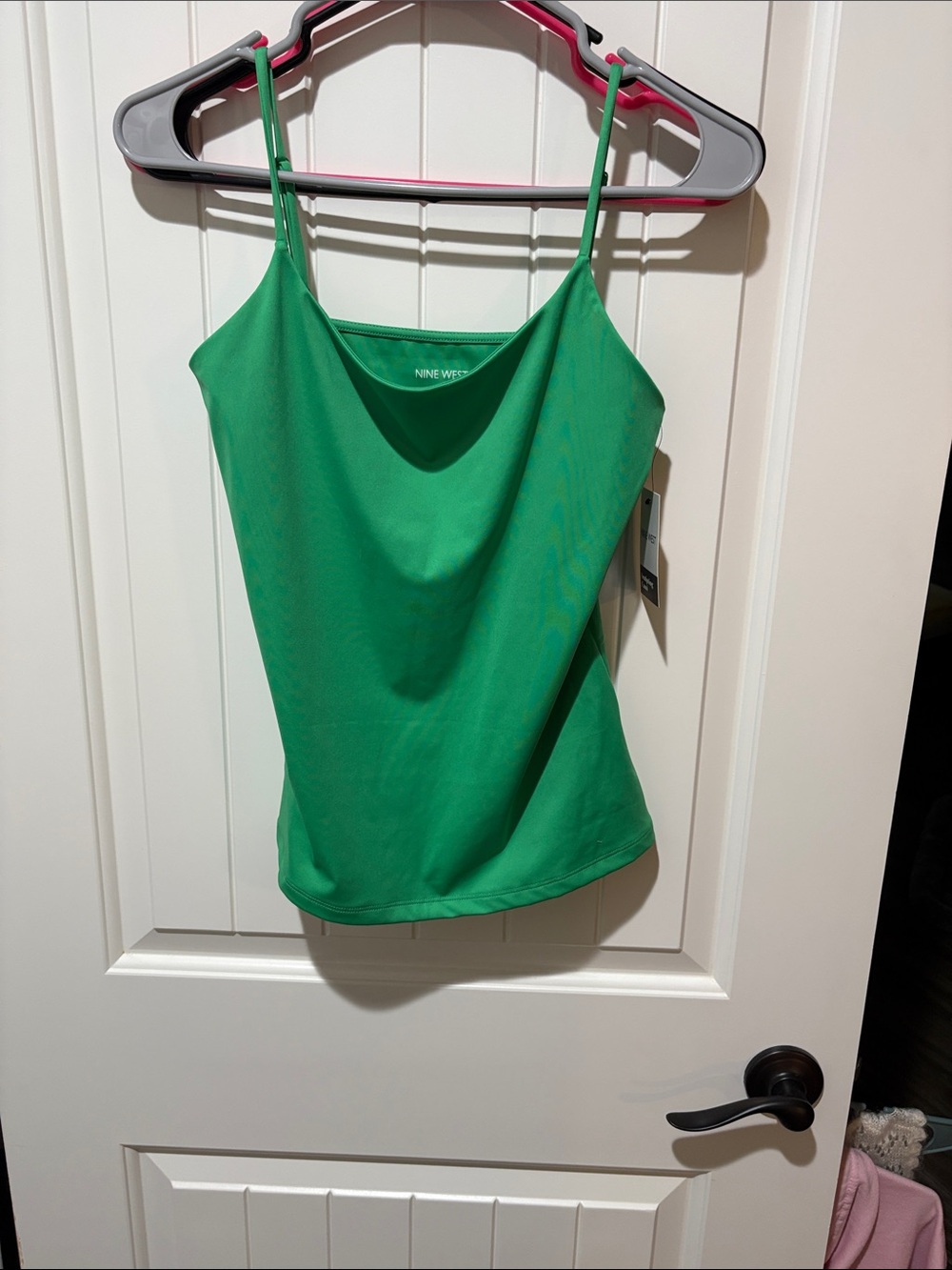 Nine West Emerald Green Cowl Neck Spaghetti Strap Camisole
